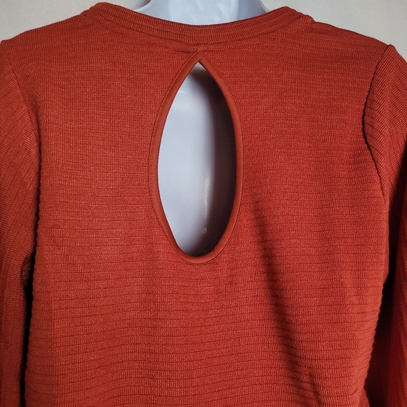 NWT Band of The Free Rust Long Bell Sleeve Cropped Ribbed Top Women's Size M - Picture 7 of 10